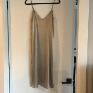 Champagne silk slip dress